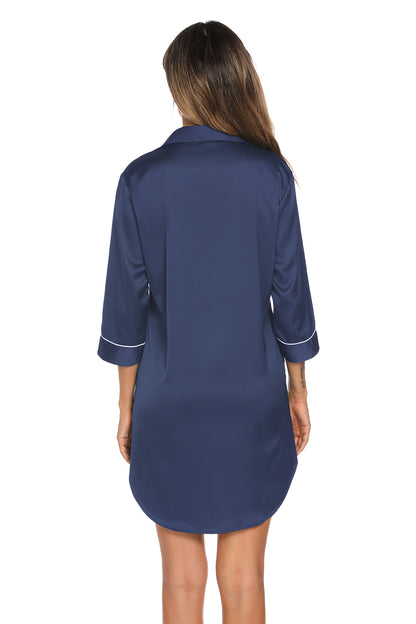 Dreamy Dusk Button-Up Night Dress - Flow+Glow