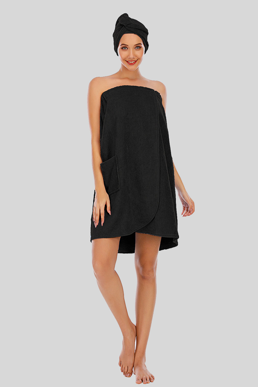 Strapless Wrap Pocket Bath Robe - Flow+Glow