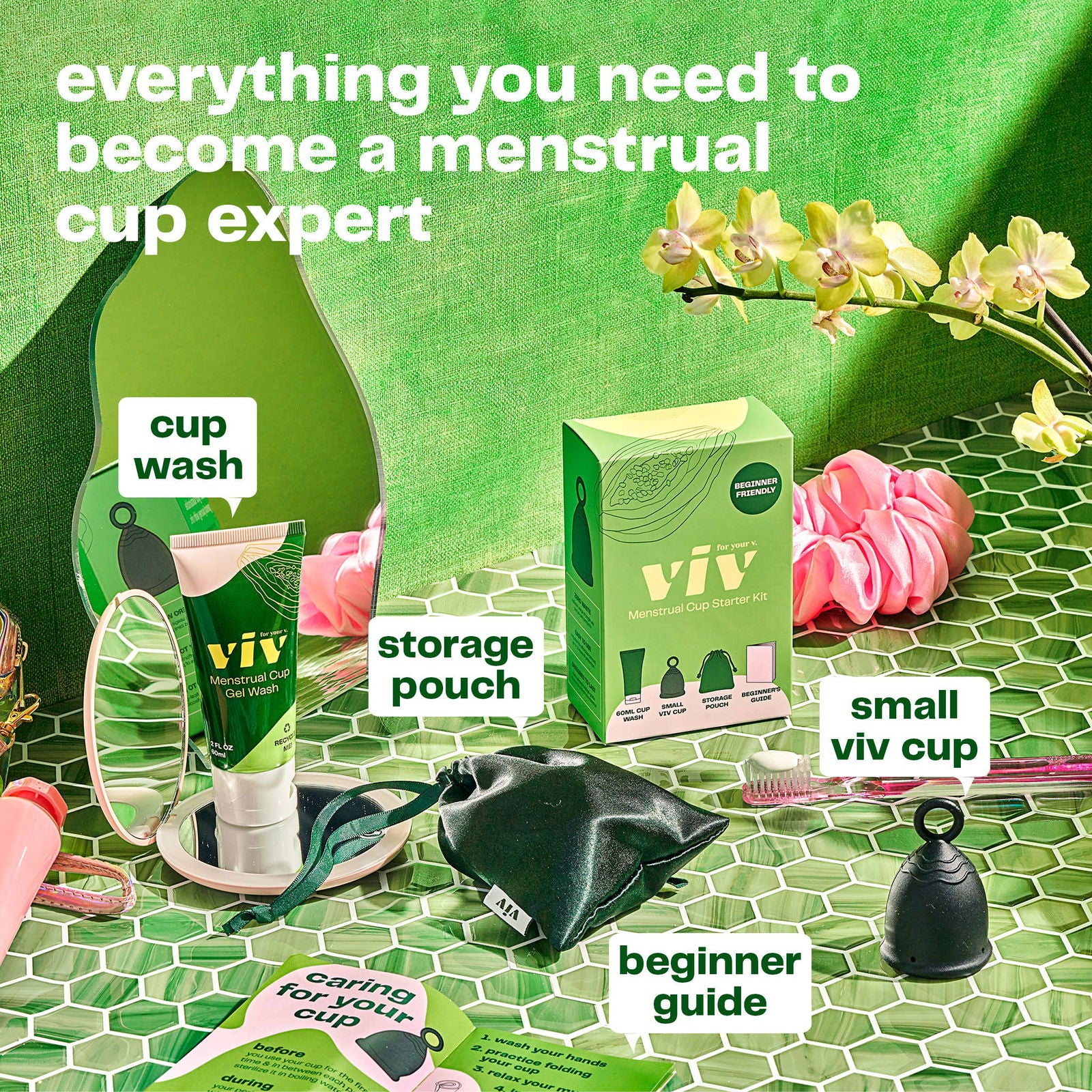 Viv Menstrual Cup Beginner Starter Kit - Flow + Glow