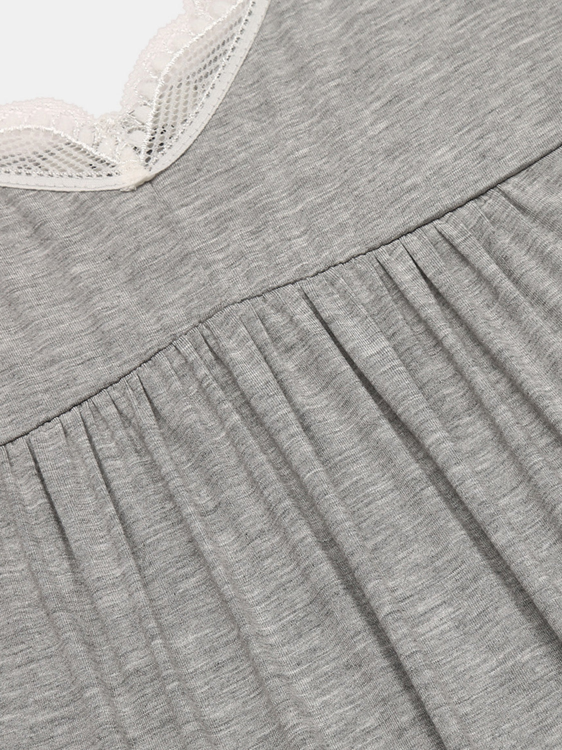 Lace Detail V-Neck Lounge Dress - Flow+Glow